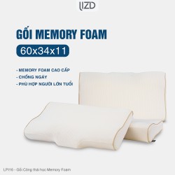 Gối Công thái học Memory Foam Đỡ cổ cao cấp, chống ngáy - LPI16