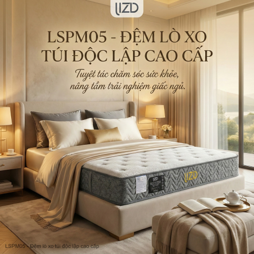 Đệm lò xo túi độc lập cao cấp, 12 lớp - LSPM05