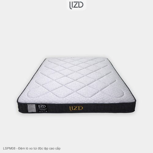 Đệm lò xo túi độc lập cao cấp, 12 lớp, bông cashmere tổng hợp - LSPM08