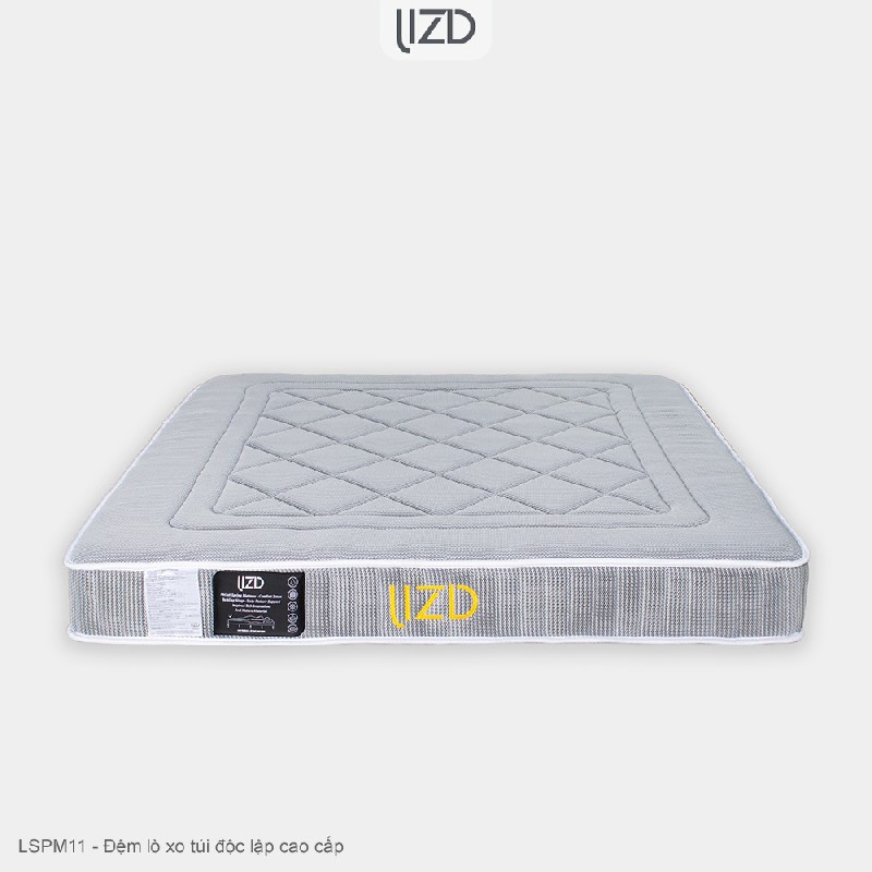 Đệm lò xo túi độc lập cao cấp, 12 lớp, bông cashmere tổng hợp - LSPM11