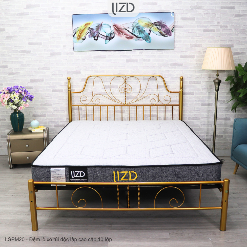 Đệm lò xo túi độc lập cao cấp, 10 lớp, bông tổng hợp - LSPM20 Đệm lò xo túi độc lập cao cấp, 10 lớp, bông tổng hợp - LSPM20