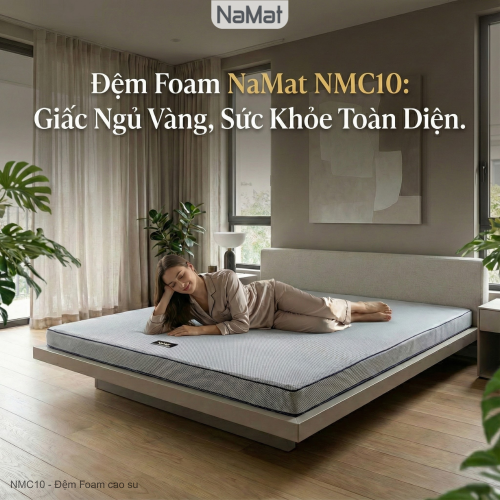 Đệm cao su tổng hợp, foam, 2 lớp vỏ kép - NMC10