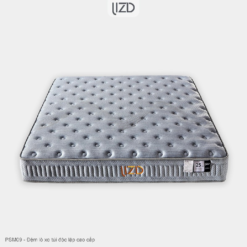 Đệm lò xo túi độc lập cao cấp, 12 lớp, cao su latex tự nhiên - PSM11