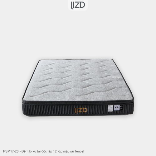 Đệm lò xo túi độc lập cao cấp, 12 lớp, cao su latex tự nhiên - PSM17-20