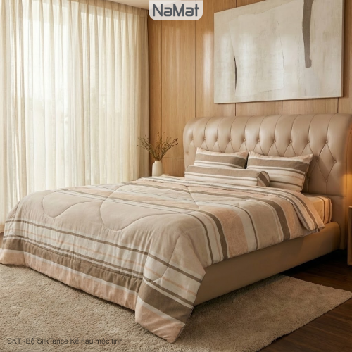 SilkTencel - Bộ Chăn Ga Gối Hè Thu 4 Món - SKT