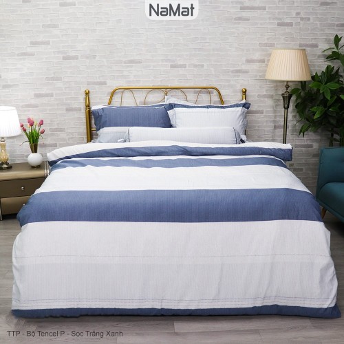 Tencel P- Bộ Chăn Ga Bọc Chần Hè Thu 4 Món - TTP